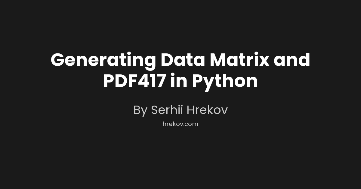 Generating Data Matrix and PDF417 in Python