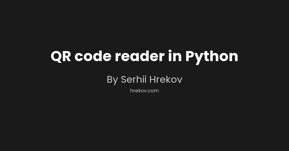 QR code reader in Python | Software Engineering Notes