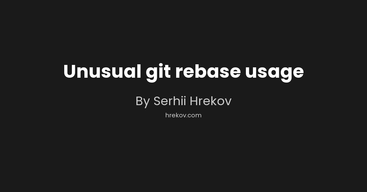 Unusual git rebase usage