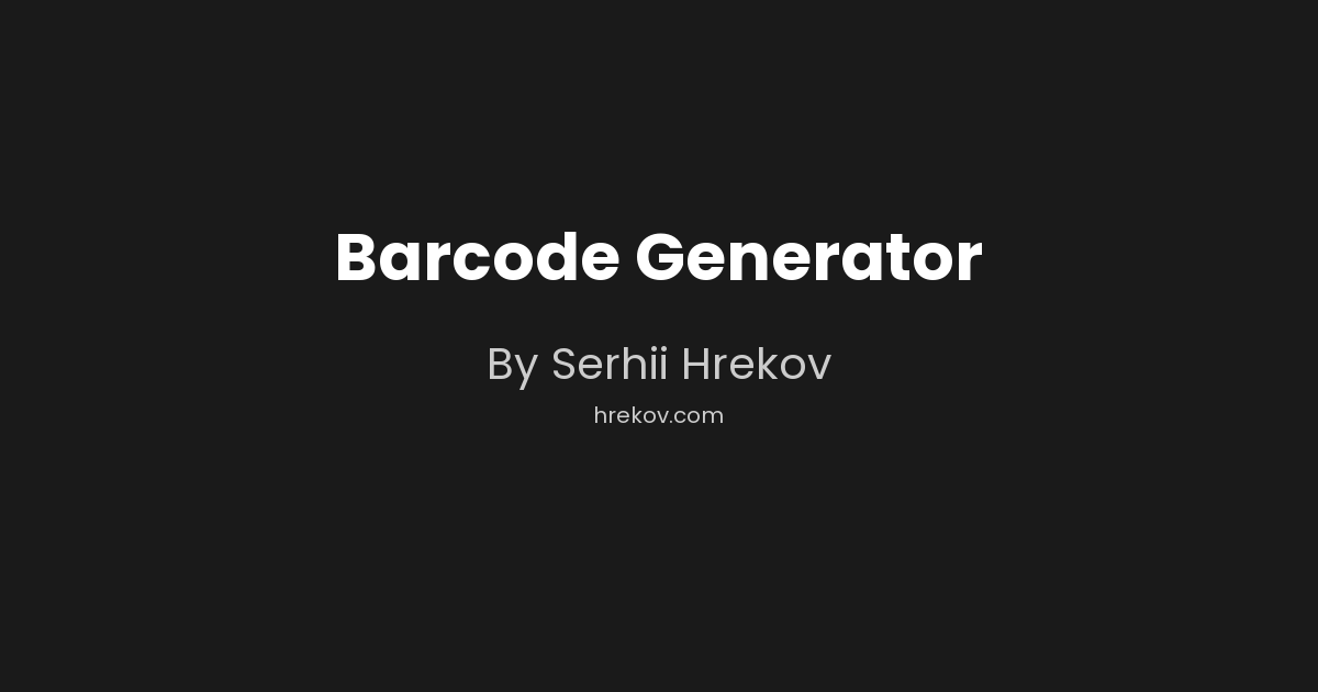 Barcode Generator | Backend APIs, Web Apps, Bots & Automation | Hrekov