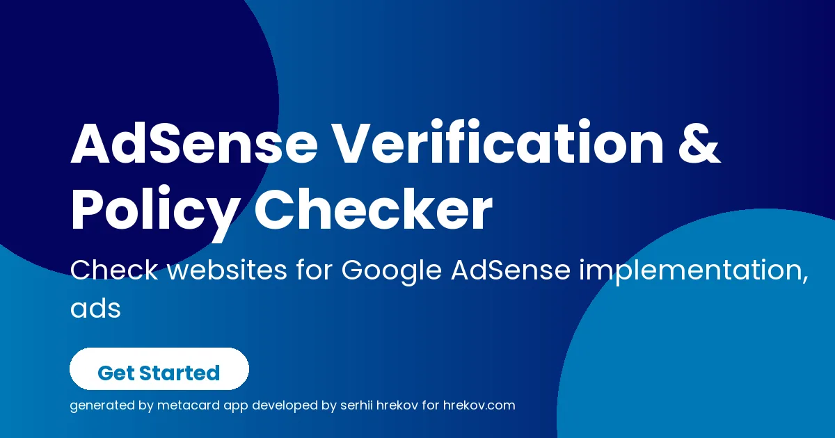 AdSense Verification & Policy Checker