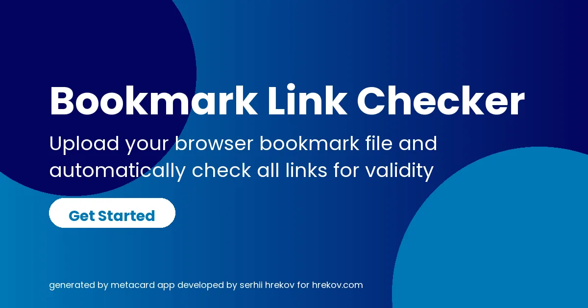 Bookmark Link Checker - Find Broken Links in Your Bookmarks