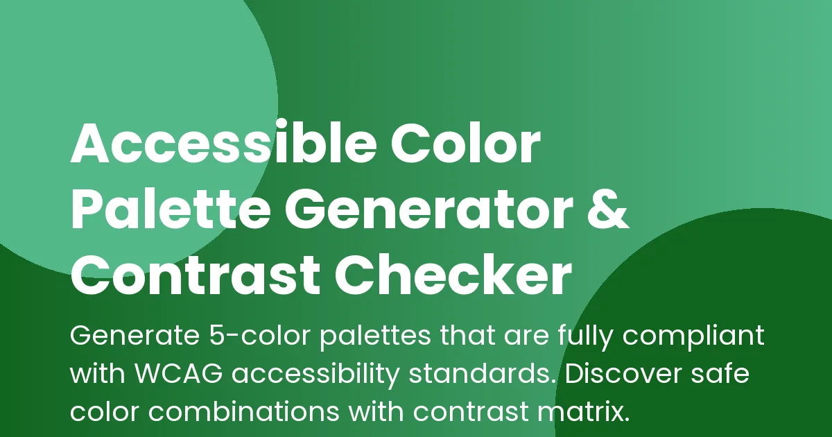 Free Online Accessible Color Palette Generator & Contrast Checker Free Online Accessible Color Palette Generator & Contrast Checker
