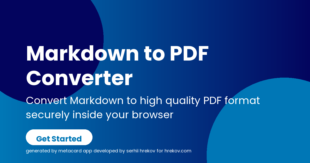 Markdown to PDF Converter