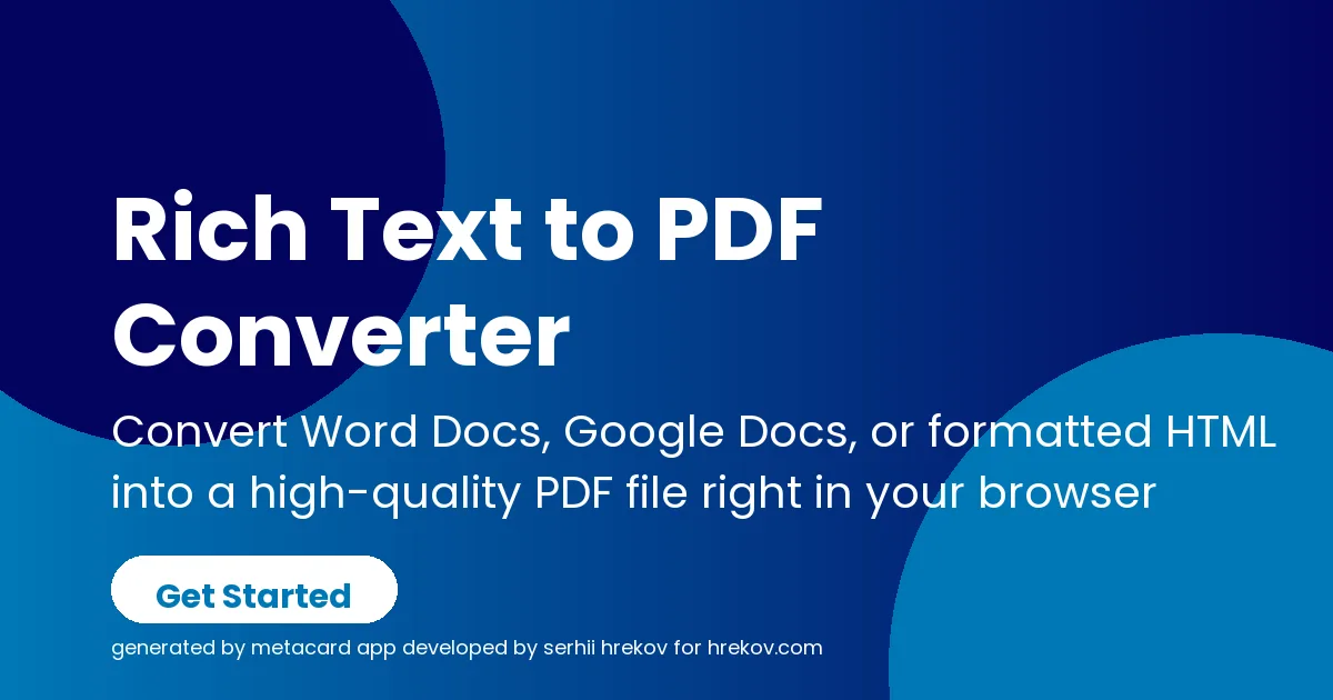 Rich Text to PDF Converter