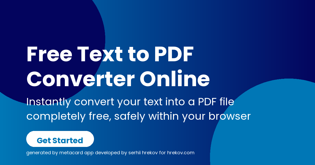 Free Text to PDF Converter Online