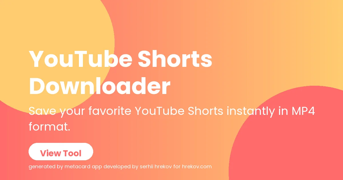 YouTube Shorts Downloader
