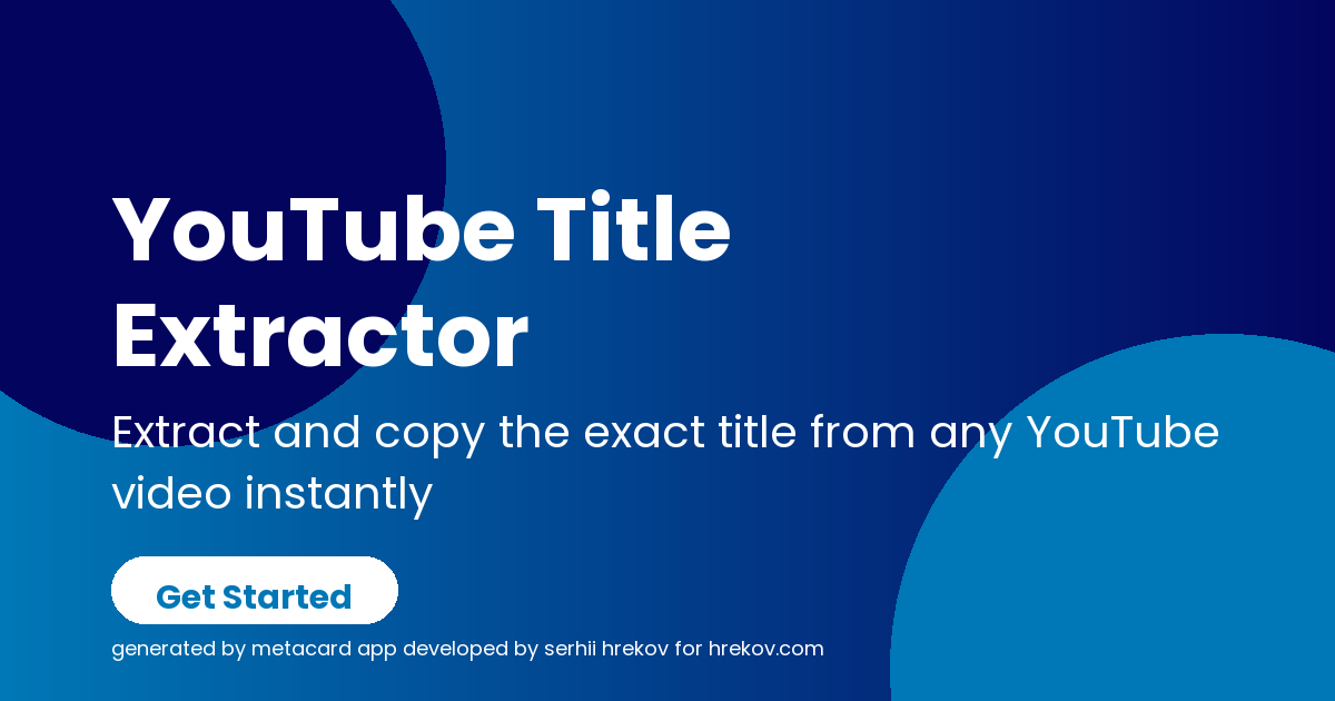 YouTube Title Extractor