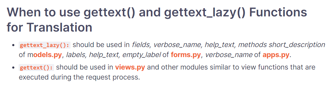 When to use gettext() and gettext_lazy() Functions for Translation