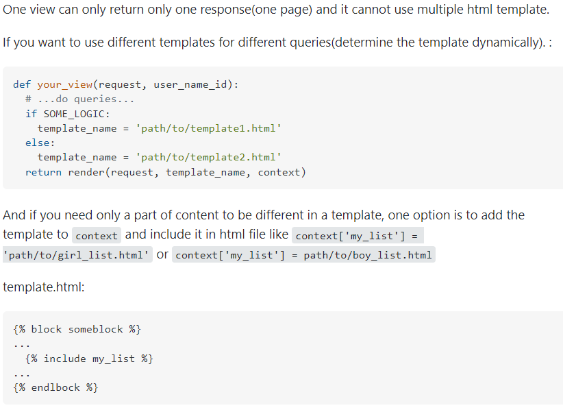 how to use different template_names on Function based view in Django